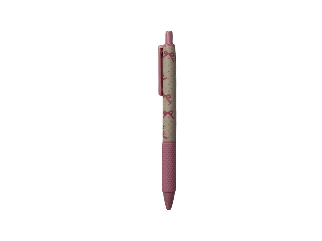 Retractable pink bow pen