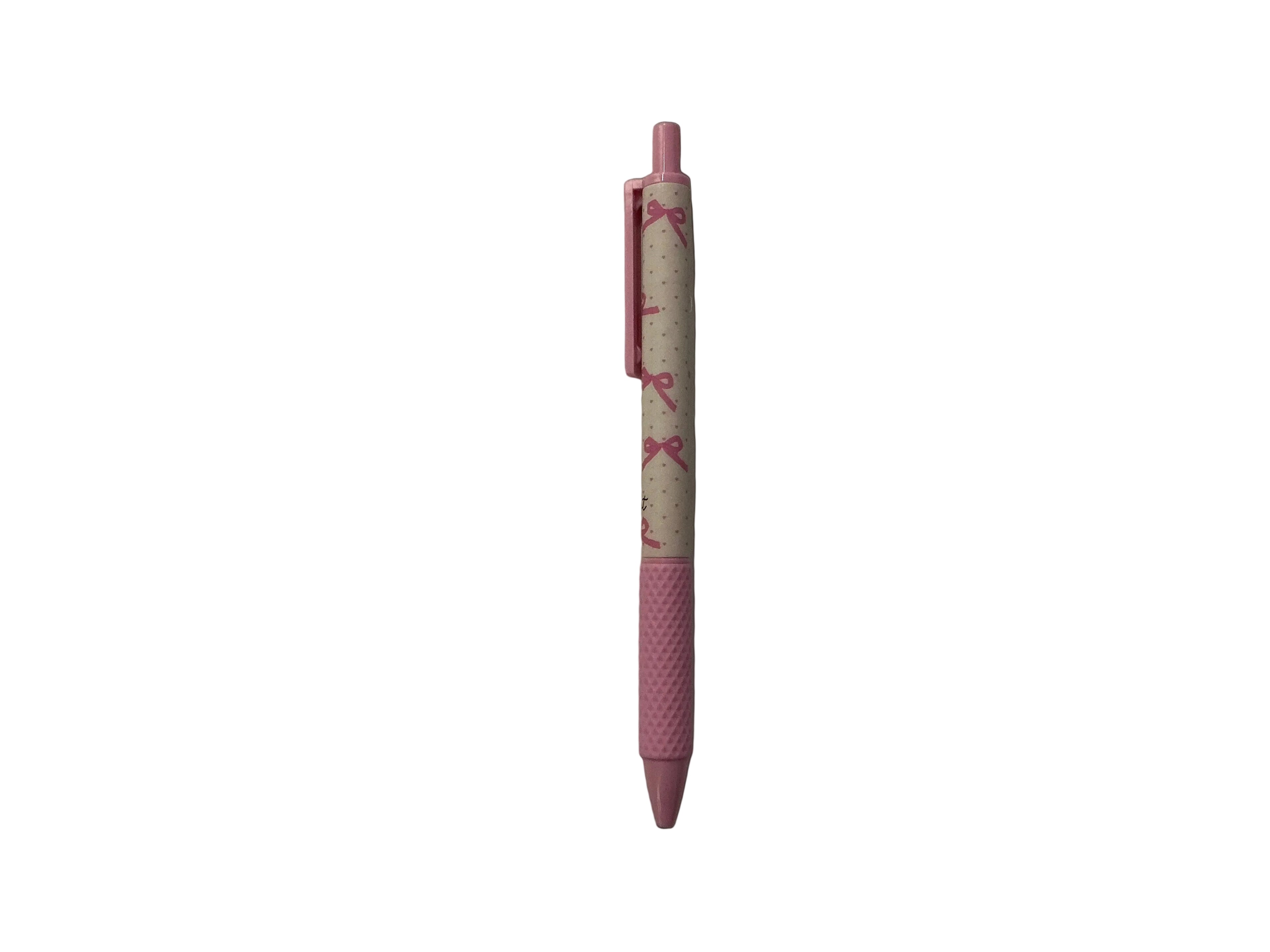 Retractable pink bow pen