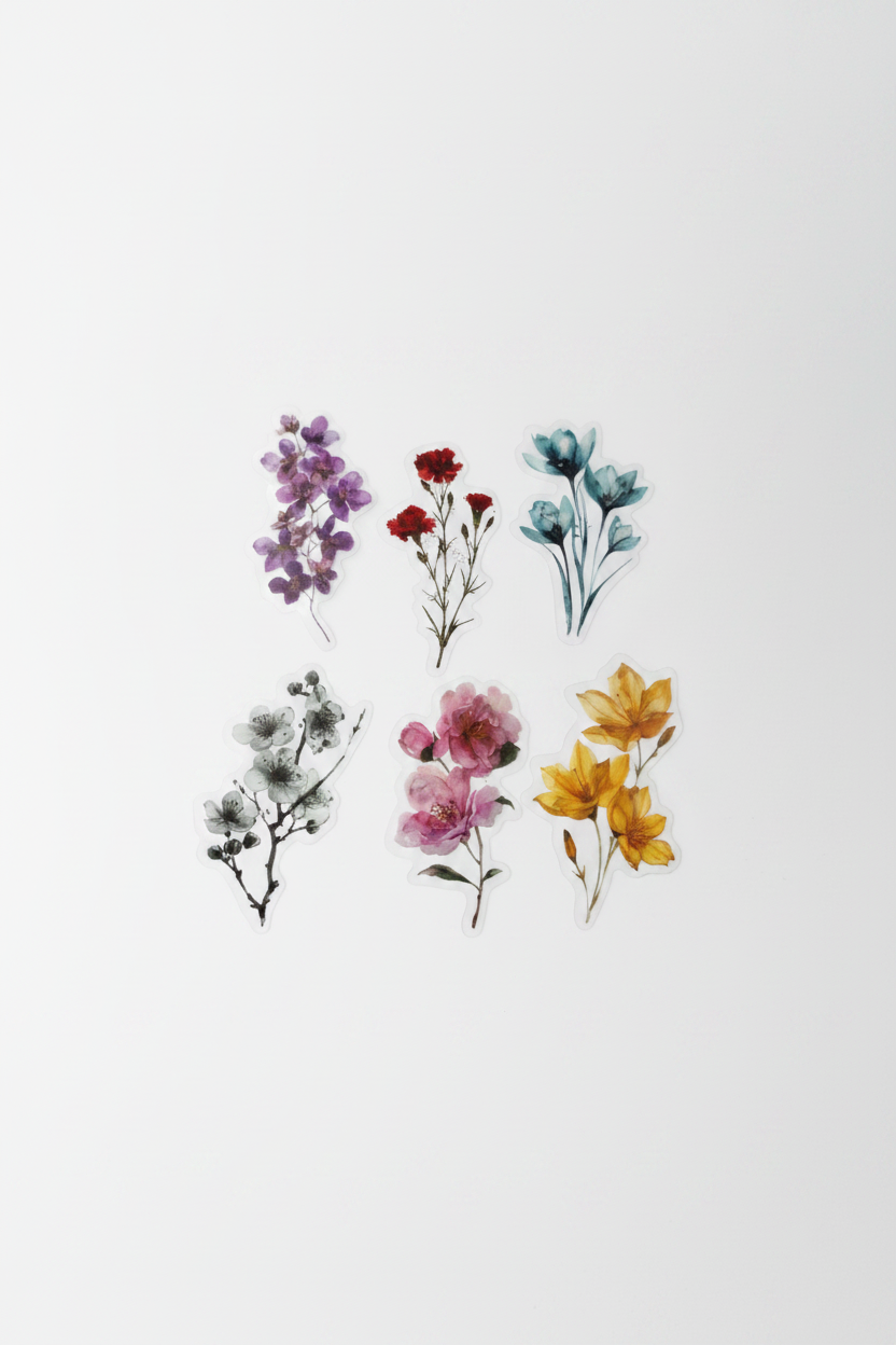 Transparent flower stickers