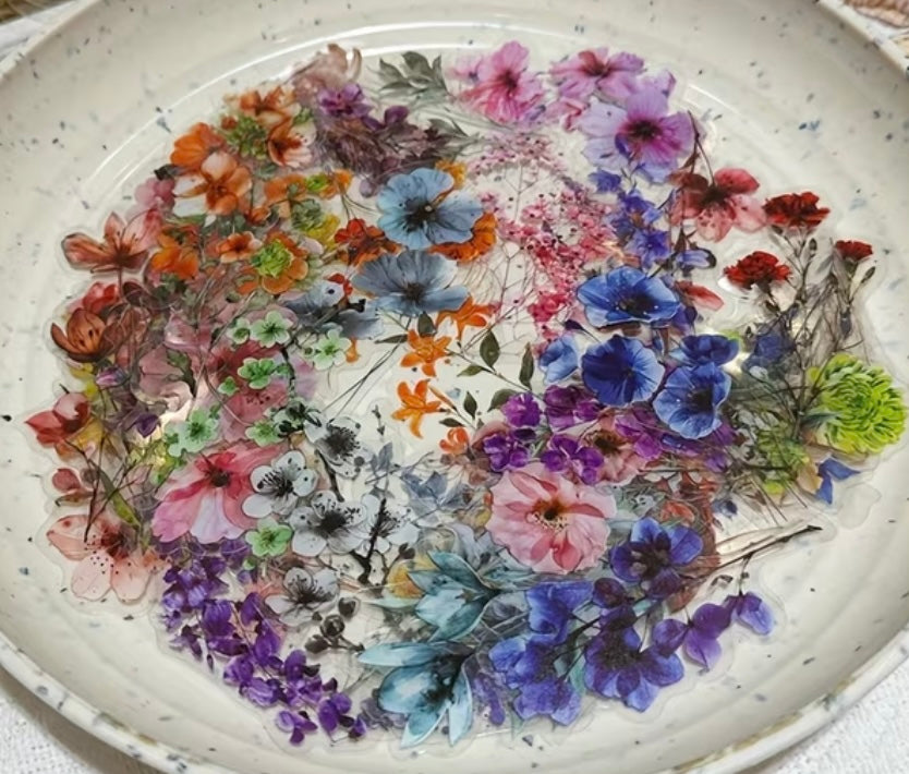 Transparent flowers sticker