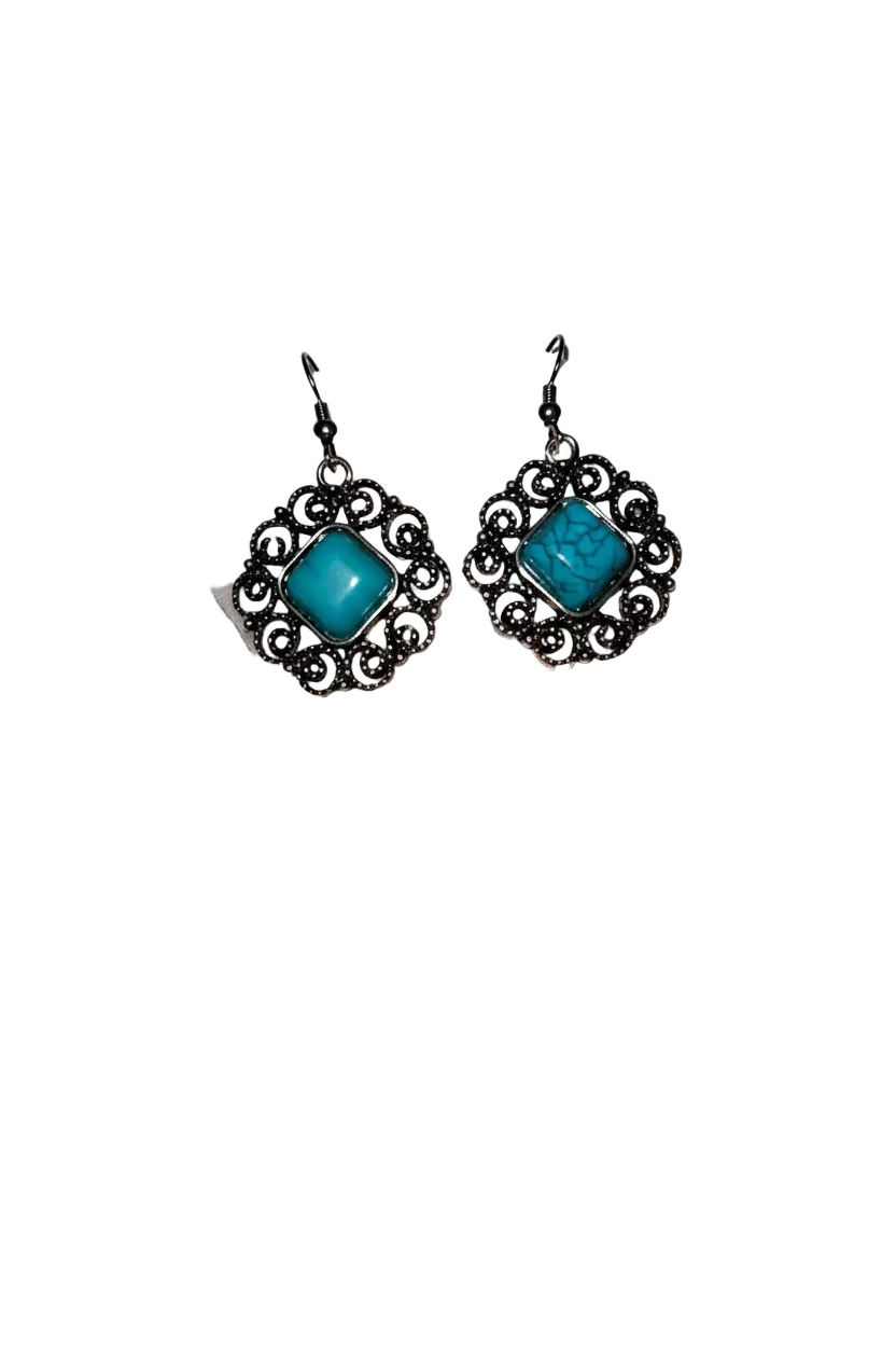 Silver earrings with turquoise Centre