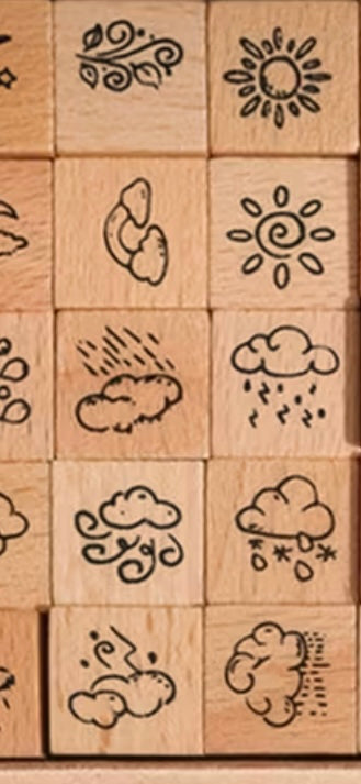 Weather wooden stamps