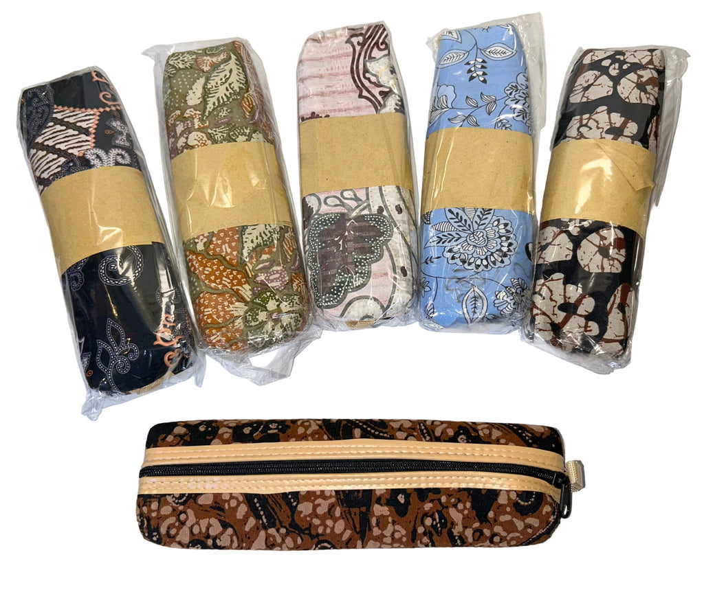 Batik print pencil bag 21x7cm