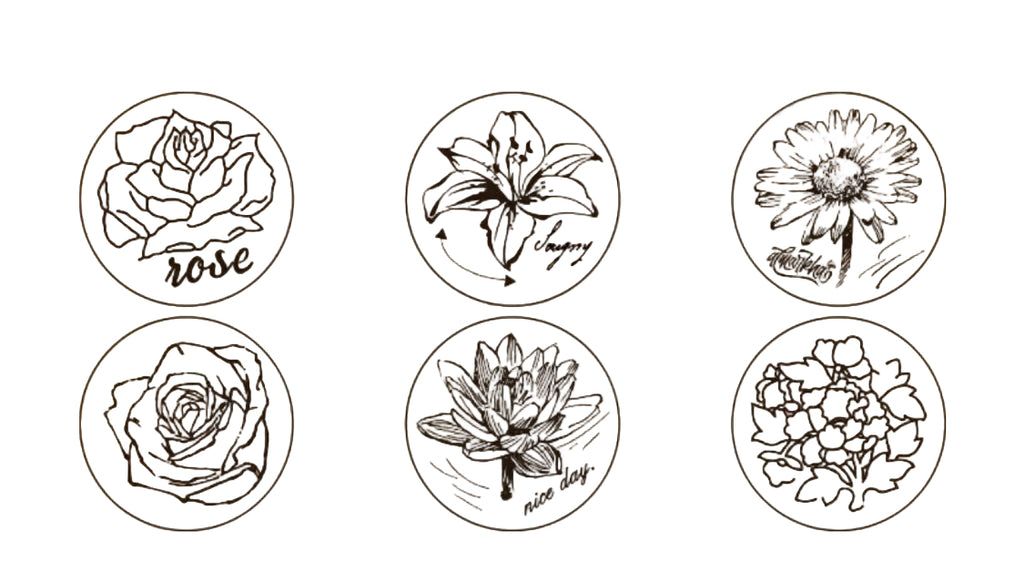 Vintage flower stamps