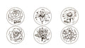 Vintage flower stamps