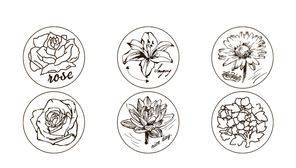 Vintage flower stamps