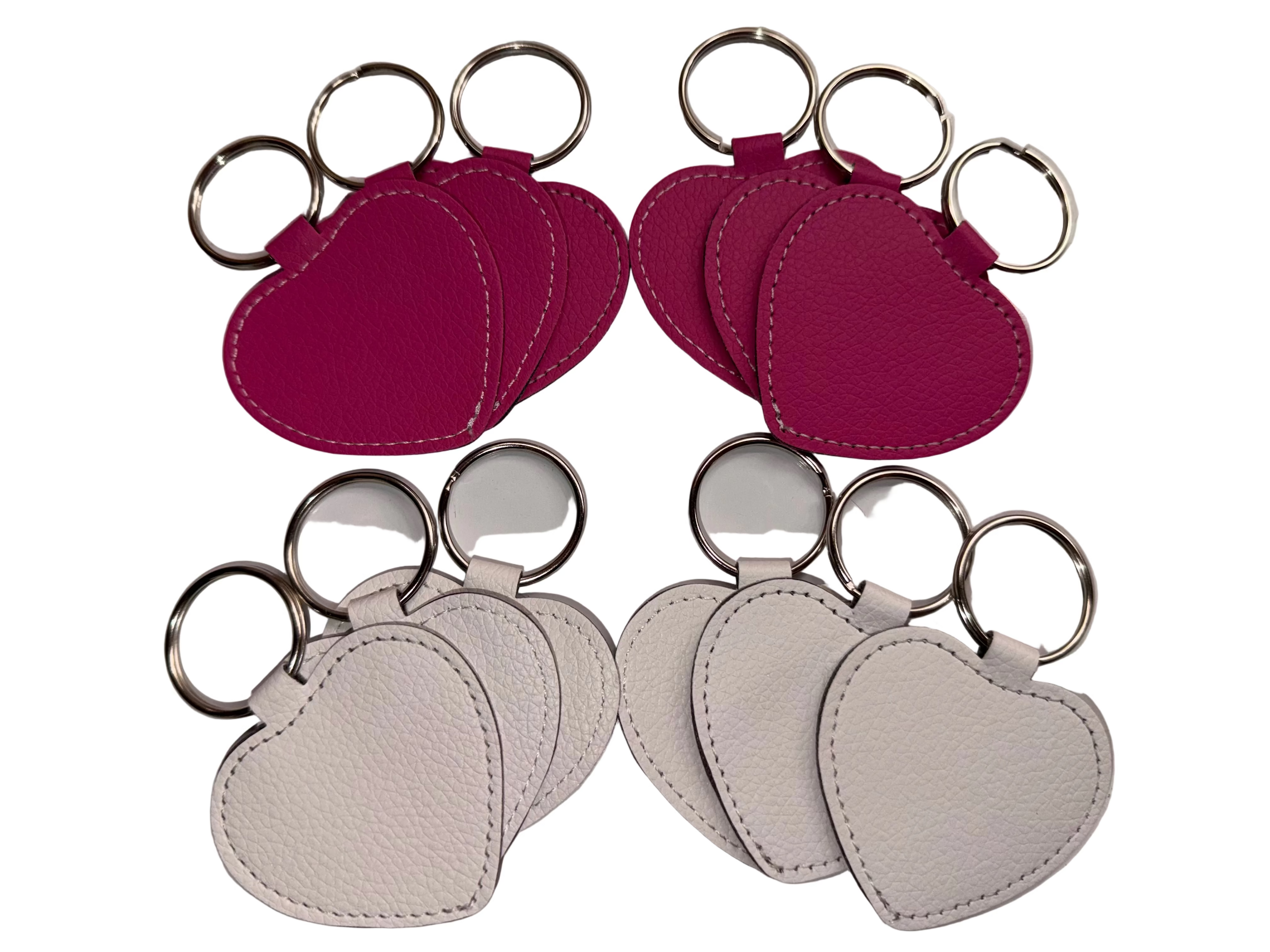 Leather heart keychain